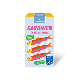 Sardine in ulei extravirgin de masline, eco-bio, 120 g - Followfish