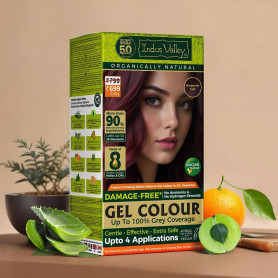 Vopsea henna gel fara amoniac Rosu Burgundy 3.60 kit complet - Indus Valley