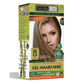 Vopsea henna gel Blond Deschis 8.0 fara amoniac - Indus Valley
