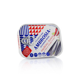 Sardine Ambrosia din Marea Egee in ulei vegetal picant, 105 g - Ambrosia