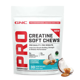 Pro Performance Creatine Monohydrate, Creatina Monohidrata cu Aroma de Cocos si Caramel, 90 Caramele - GNC