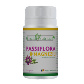 Passiflora cu Magneziu, pentru stres si tulburari de somn, 135 mg, 90 capsule - Health Nutrition