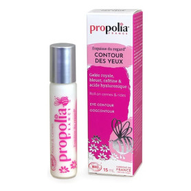 Roll-on pentru conturul ochilor cu laptisor de matca, albastrele, cafeina si acid hyaluronic, eco-bio, 15 ml - Propolia