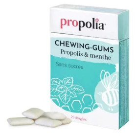 Guma de mestecat cu propolis si menta, fara zahar, 25 drajeuri - Propolia