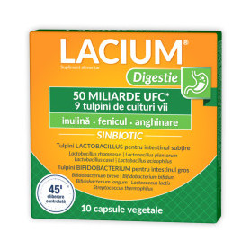 Lacium Digestie 50 miliarde UFC, 10 capsule vegetale - Zdrovit