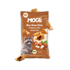 Mini pernite crocante umplute cu crema de cacao si alune, eco-bio, 30 g - Mogli