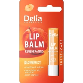 Balsam de buze regenerant cu piersica, 4,8 g - Delia Cosmetics