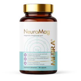 NeuroMag cu Magneziu Bisglicinat, pentru sustinerea sistemului nervos, 750 mg, 90 capsule - Mebra