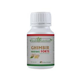Ghimbir Extract Forte 160 mg + 120 mg pulbere, pentru digestie si detoxifiere, 120 capsule - Health Nutrition