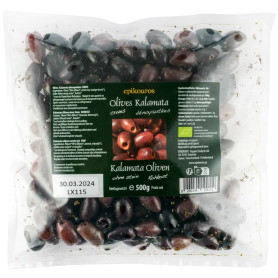 Masline Kalamata fara samburi crude, 500 g - Epikouros