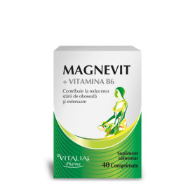 Magnevit 500 mg + Vitamina B6 4 mg, 40 comprimate  - VIVA PHARMA