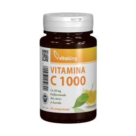 Vitamina C cu bioflavonoide, acerola si macese, 1000 mg, 30 comprimate - Vitaking