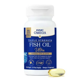 Triple Strength Fish Oil, Ulei De Peste, 1000 Mg Omega-3 Epa Si Dha, 60 capsule - GNC
