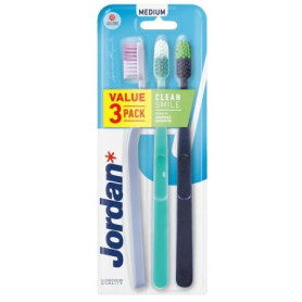 Periuta de dinti pentru adulti medium, Clean Smile, 3 bucati - Jordan