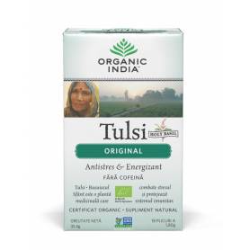 Ceai Tulsi (Busuioc Sfant) - antistres si energizant - 18pl - ORGANIC INDIA