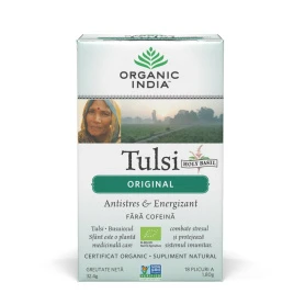 Ceai Tulsi (Busuioc Sfant) - antistres si energizant - 18pl - ORGANIC INDIA