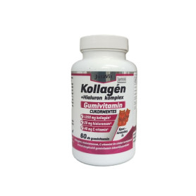 Collagen Complex + Acid Hialuronic, pentru sustinerea sanatatii pielii, parului si unghiilor, fara zahar, 60 jeleuri - JutaVit