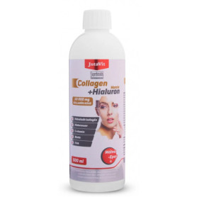 Colagen Hyaluron Matrix cu gust de Capsuni si Zmeura, pentru sanatatea pielii, parului si unghiilor, 10.000 mg, 500 ml - JutaVit