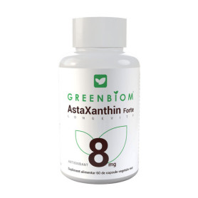 AstaXanthin Forte, pentru sanatatea pielii si vederii, 8 mg, 60 capsule moi - GreenBiom