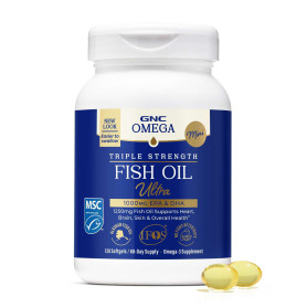 Triple Strength Fish Oil, Ulei de psete 1000 mg Omega-3 EPA si DHA, 120 capsule - GNC