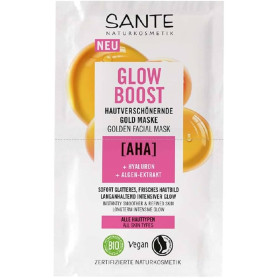 Masca hidratana cu acid hialuronic si extract de alge, Glow Boost, 2 bucati - Sante