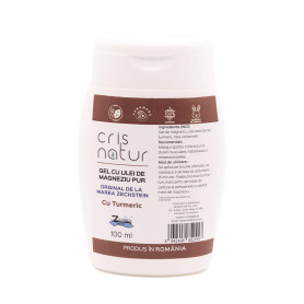 Gel cu Ulei de Magneziu Pur de la Marea Zechstein cu Turmeric, relaxare musculara si ingrijirea pielii, 100 ml - CrisNatur