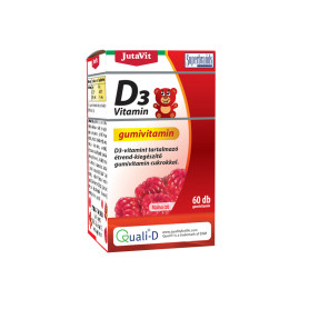 Vitamina D3 gumata cu gust de zmeura, 20 µg, 60 jeleuri - JutaVit
