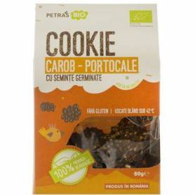 Cookie - biscuti germinati - din carob si portocale RAW - 100g - Petras Bio