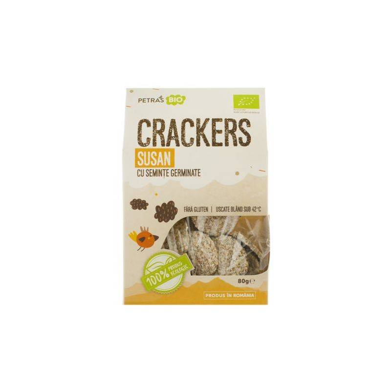 Crackers din susan cu seminte germinate RAW - 100g - Petras Bio