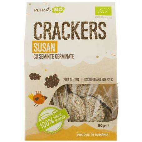 Crackers din susan cu seminte germinate RAW - 100g - Petras Bio