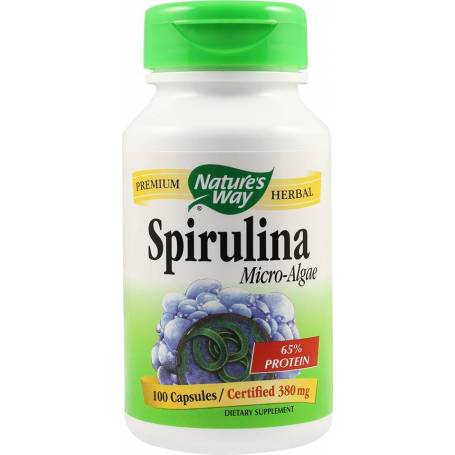 SPIRULINA MICRO-ALGAE 380mg 100 cps veg – Natures Way – Secom