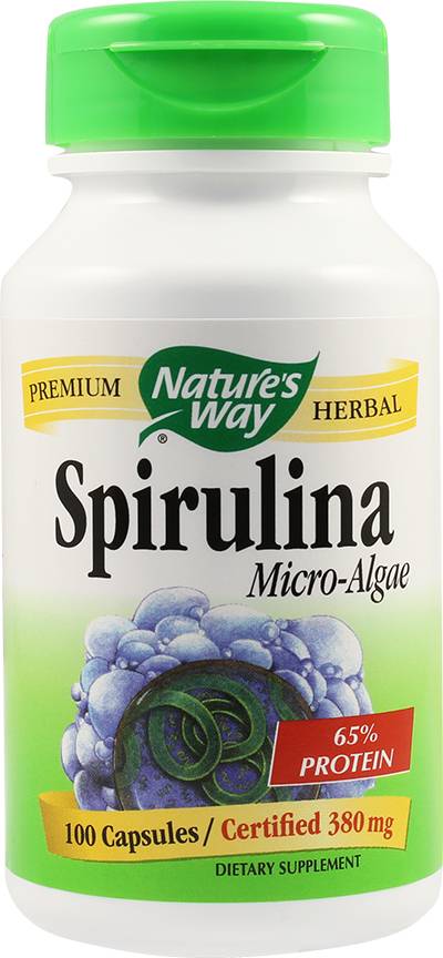 Spirulina micro-algae 380mg 100 cps veg – natures way – secom