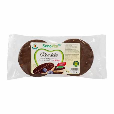 Rondele din grau cu glazura de cacao 75g - Sanovita