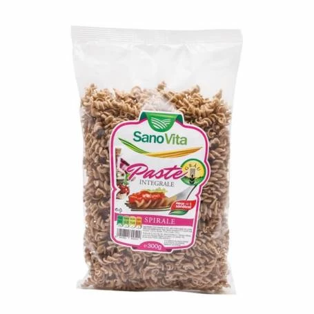 Paste integrale din grau spirale 300g - SANOVITA
