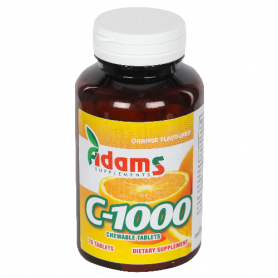 Vitamina C 1000mg 70tb masticabile aroma portocale, ADAMS