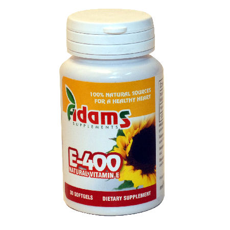 Vitamina e naturala 400ui 30cps, adams