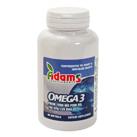 Omega 3 - EPA180, DHA120 - 1000 mg + Vit E, 90cps, ADAMS