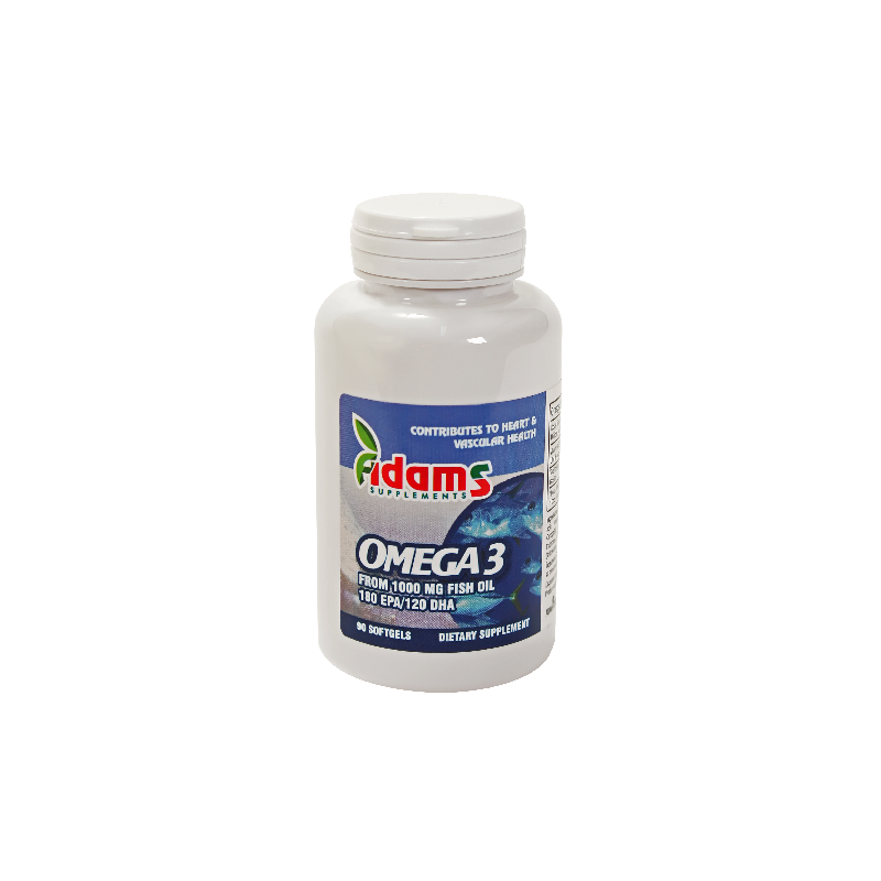 Omega 3 - EPA180, DHA120 - 1000 mg + Vit E, 90cps, ADAMS