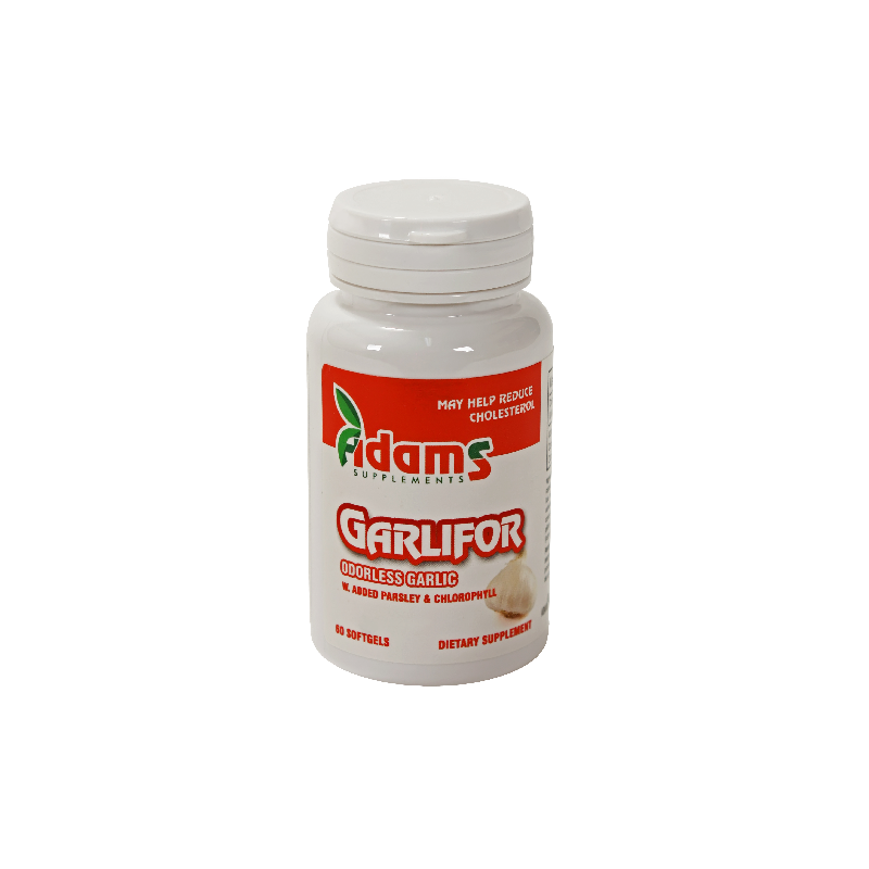 Garlifor 500mg Usturoi fara miros + Patrunjel 60cps, ADAMS