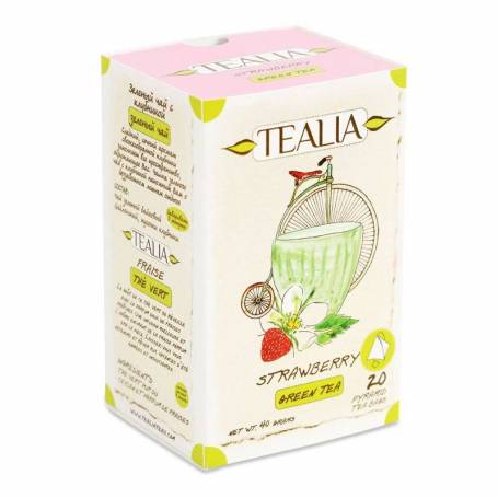 Ceai verde - Pure Ceylon cu aroma de capsuni 20pl - TEALIA - SECOM