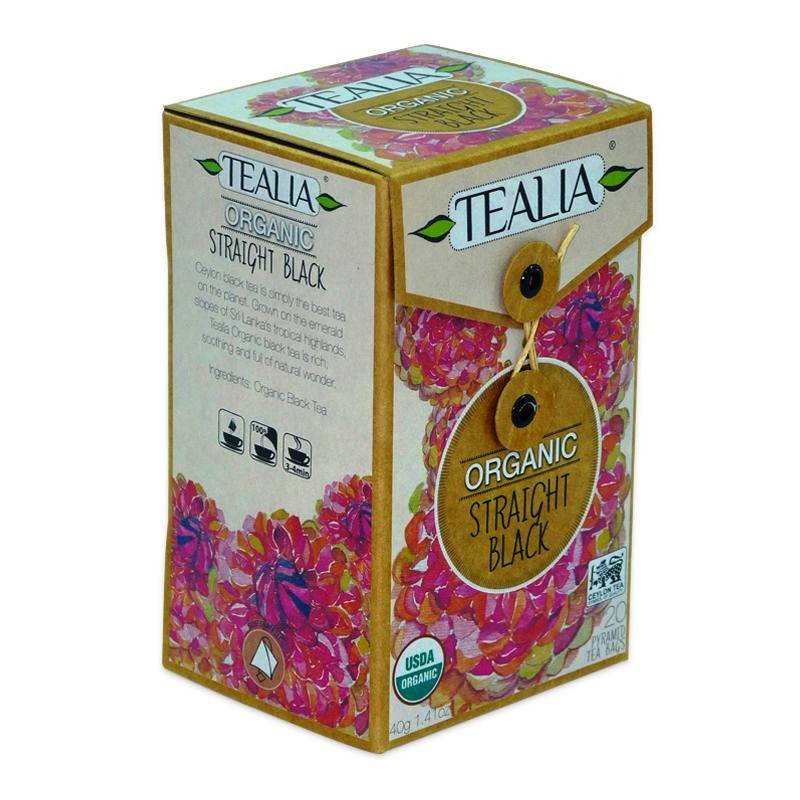 Ceai negru organic pure ceylon 20pl - tealia - secom