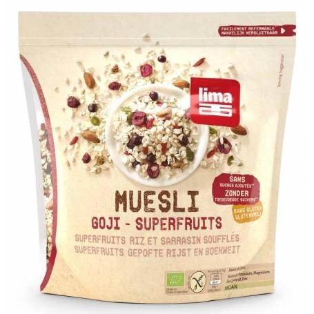 Muesli cu superfructe si goji bio, fara gluten 200g - Lima