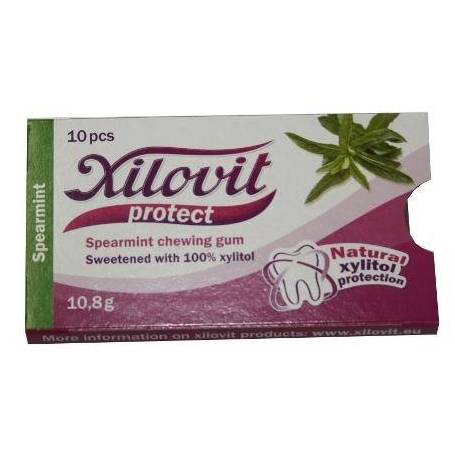 Xilovit - guma de mestecat cu xilitol - spearmint 10,8g