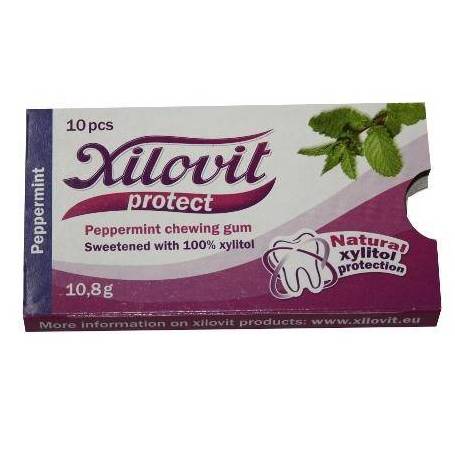 Xilovit - guma de mestecat cu xilitol - peppermint - menta salbatica 10,8g