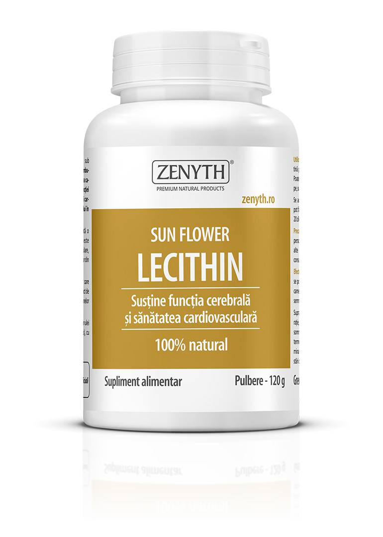 Lecitina de floarea soarelui - sun flower lecithin - pulbere 120g - zenyth