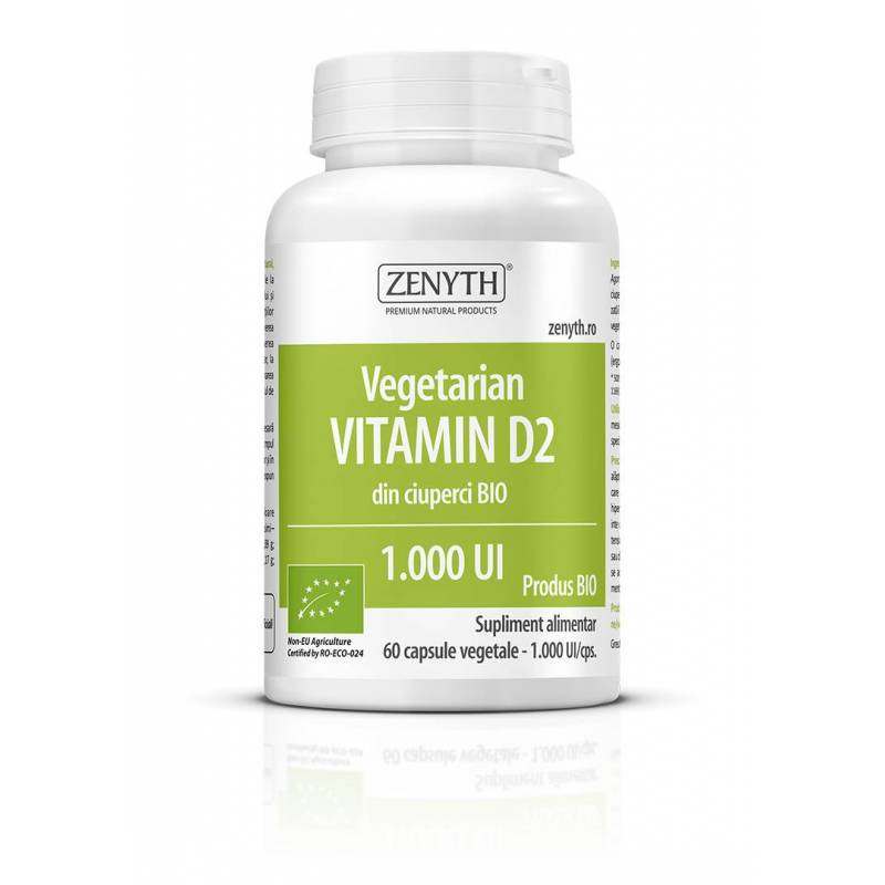 Vitamina D2 vegana - Vegetarian VITAMIN D2 – 1000UI - 60cps - Zenyth