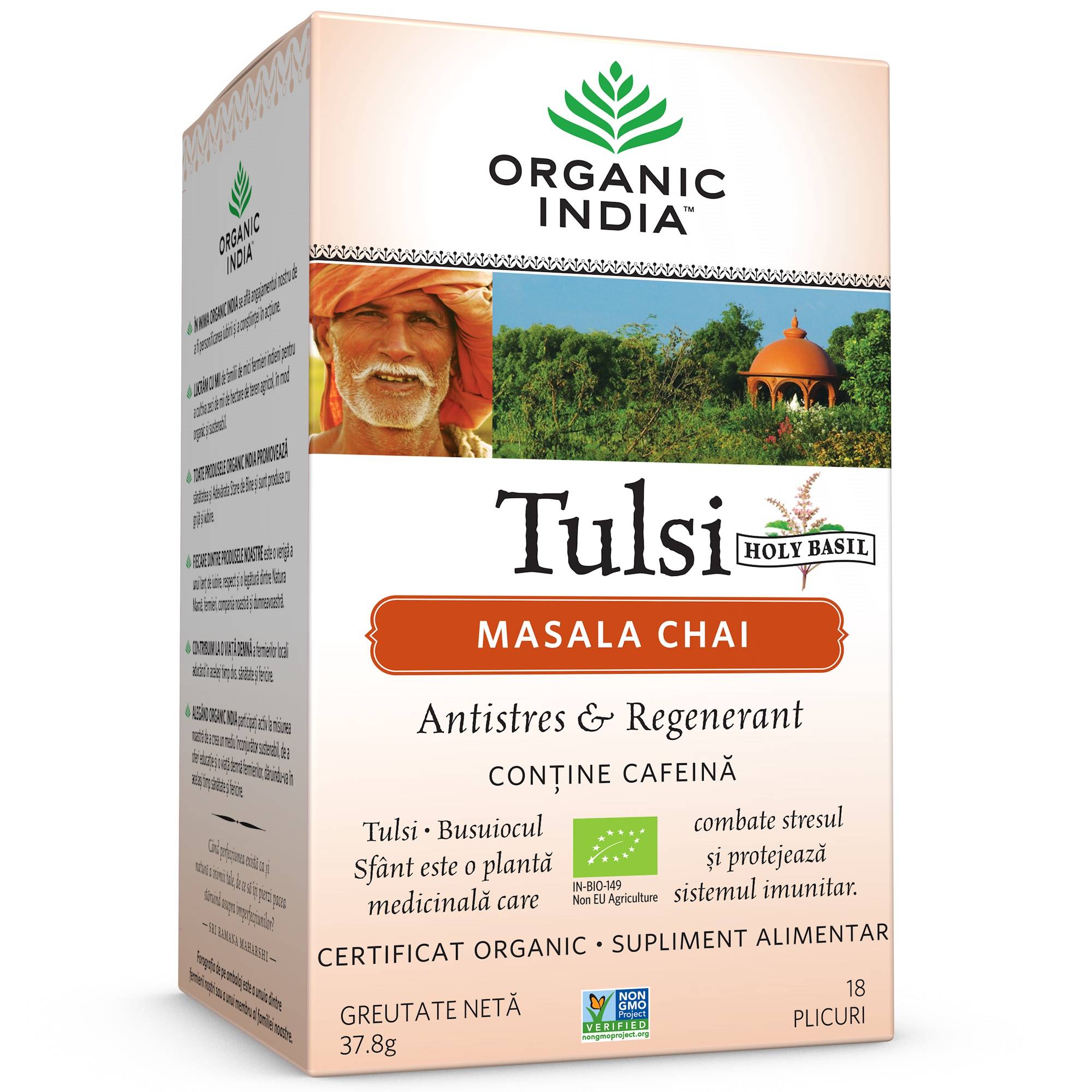 Ceai tulsi masala 18pl - eco-bio - organic india