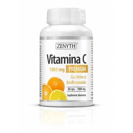 Vitamina C Premium cu citrice si bioflavonoide 1000mg -  30cps - Zenyth