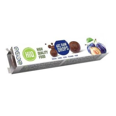Bilute RAW-VEGANE cu fructe si prune 40g -  HiQ RAW DROPS