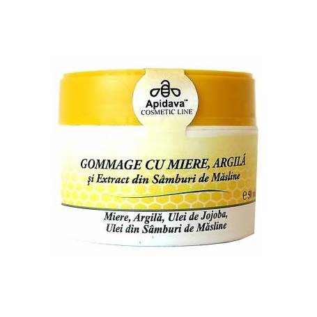 Gommage cu miere , argila si extract din samburi de masline 50 ml - Apidava